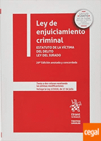 LEY DE ENJUICIAMIENTO CRIMINAL - 29 EDICION  2020
